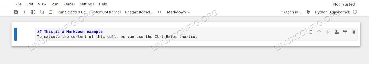 Using Markdown in the cell.