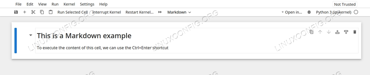 The Markdown code is rendered.