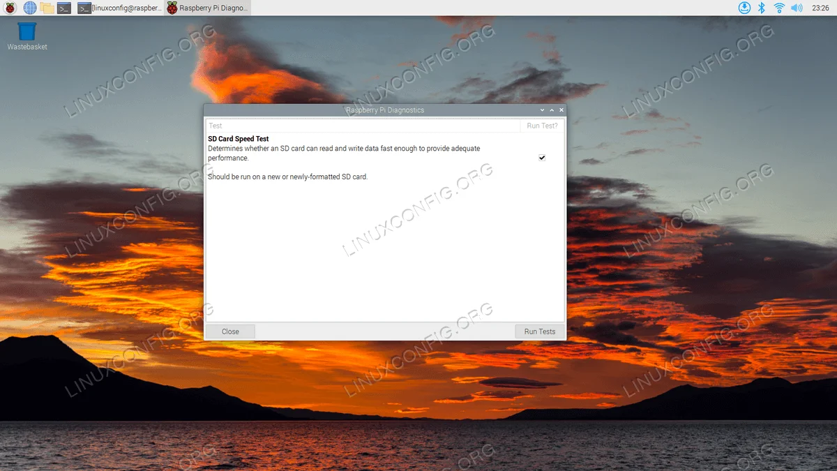 Running the SD card speed test on Raspberry Pi