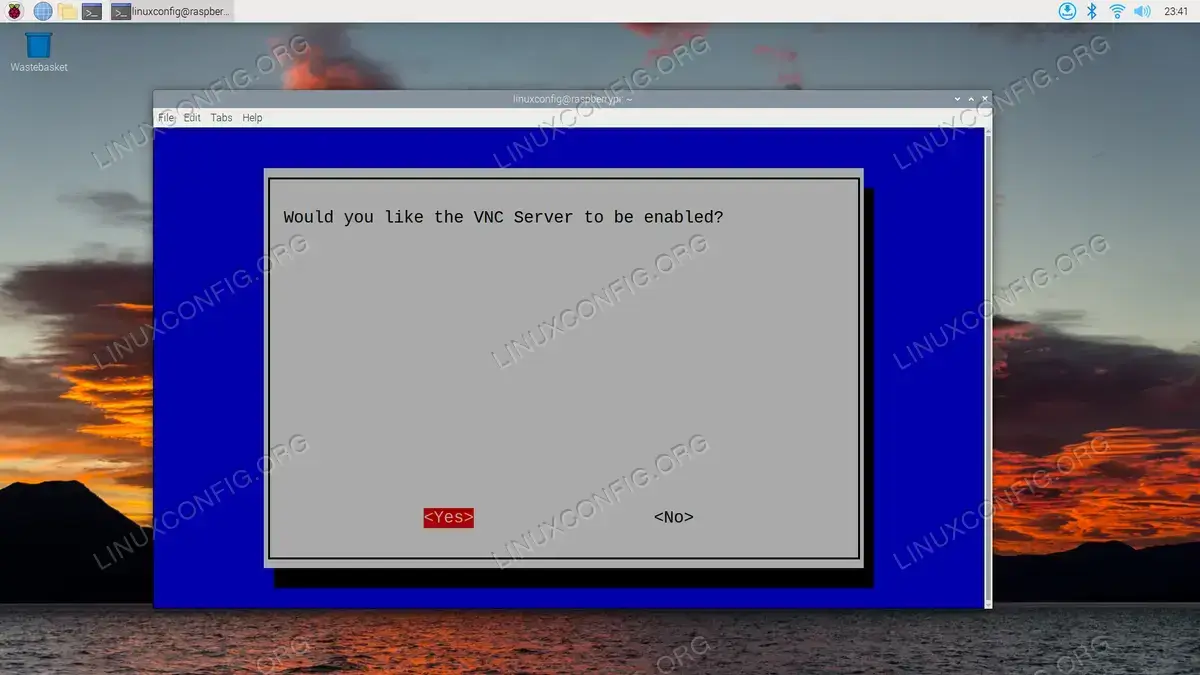 Enabling VNC from the raspi-config utility menu
