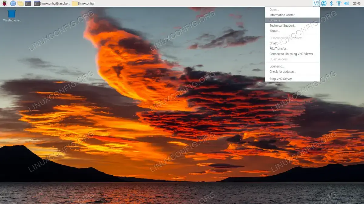 VNC will continue running in the background on the task bar