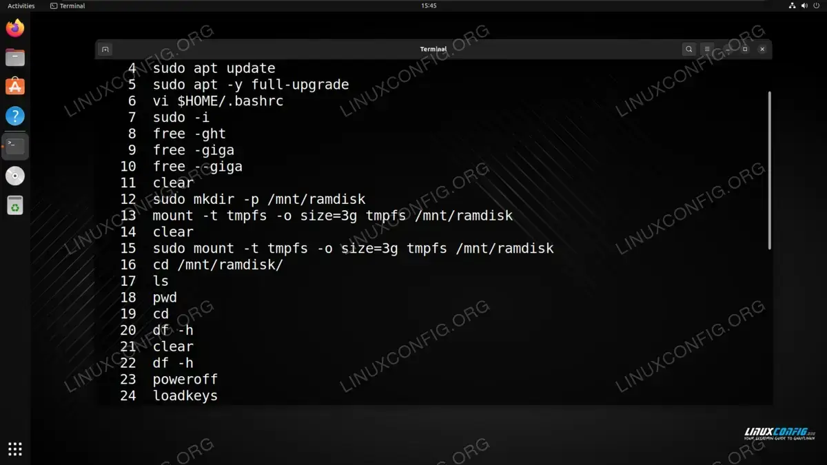 Viewing history of executed commands in Linux shell