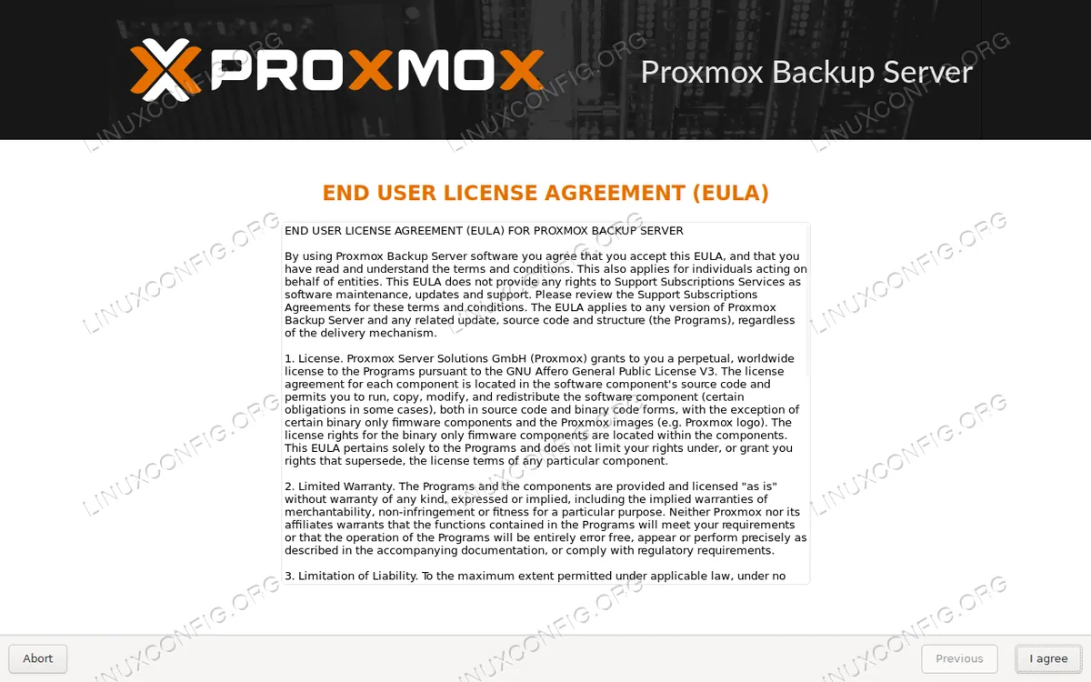 proxmox backup server eula