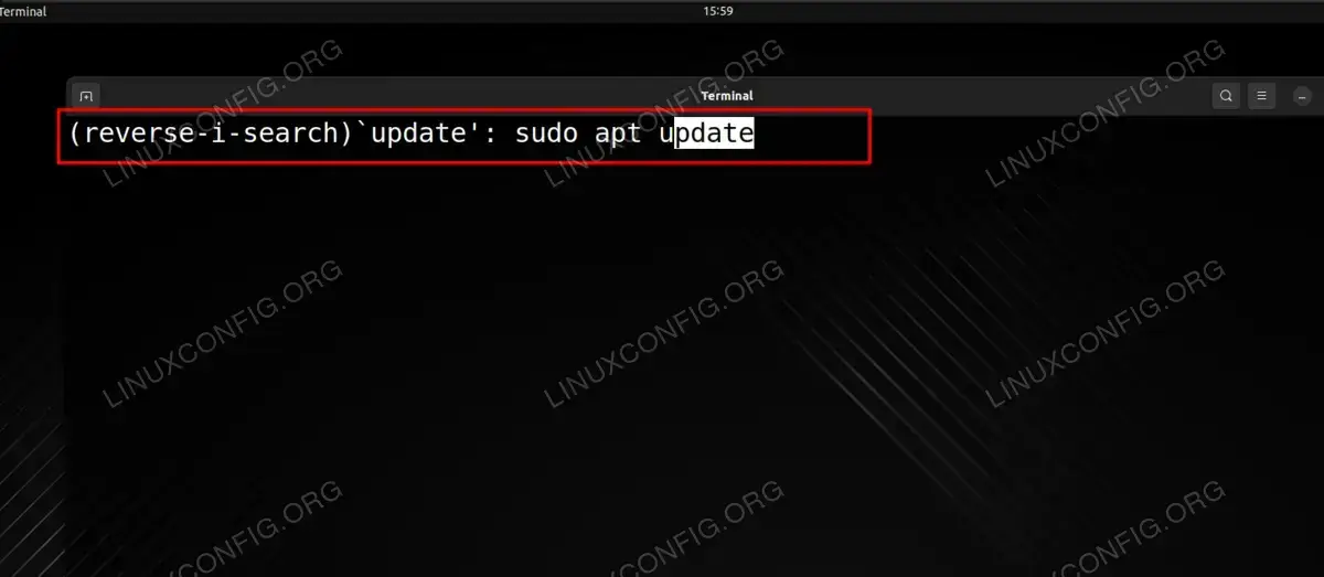 Searching for a recently executed command in Linux