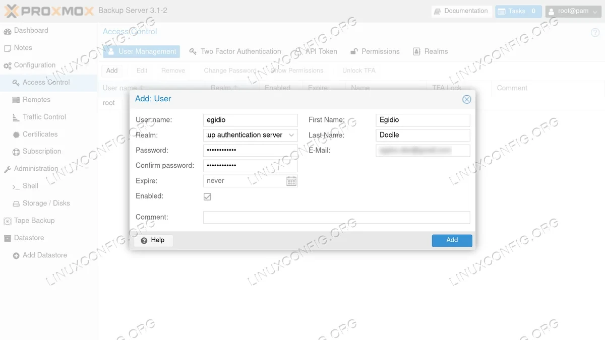 creating a new user
