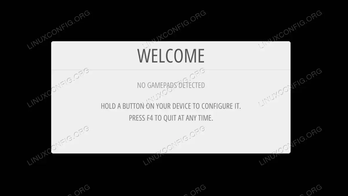 Prompt to configure gaming pad