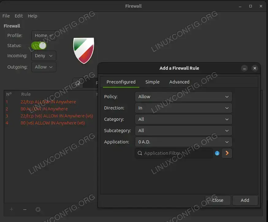 GUFW - Graphical User Interface Alternative
