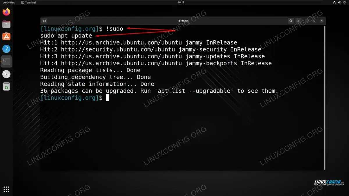 Executing a recent command by specifying the first few letters of it