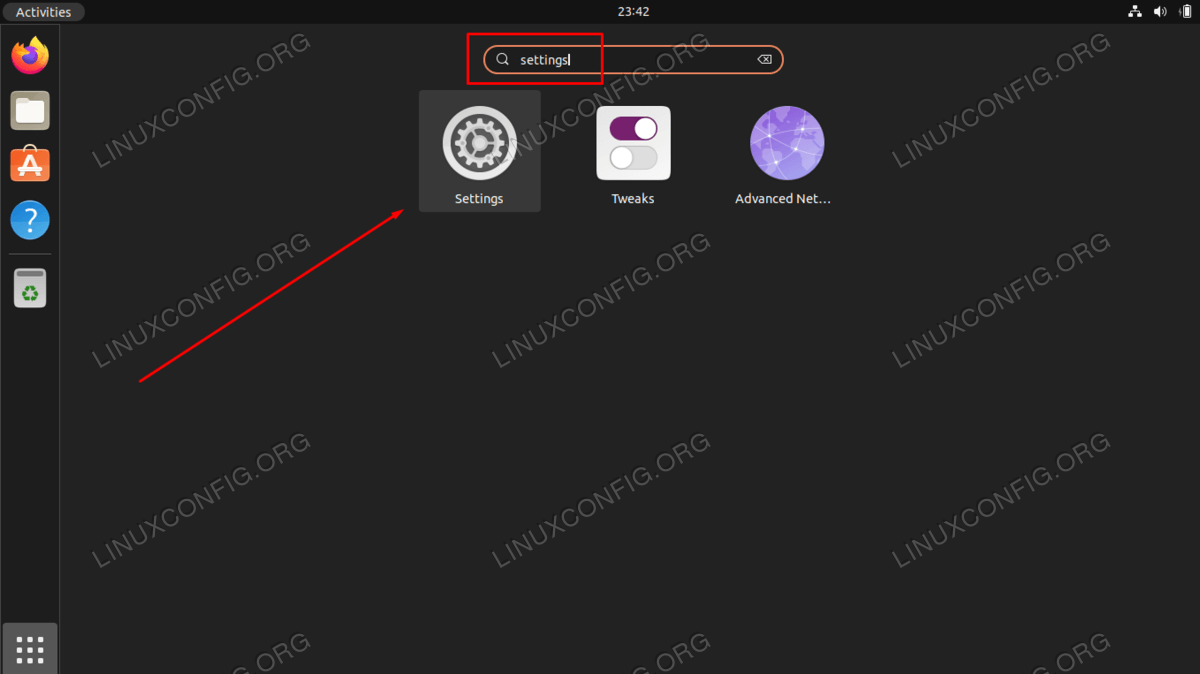Open the settings menu