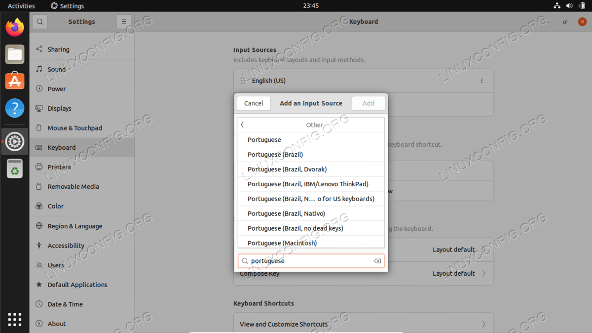 Click other and then type the language you want