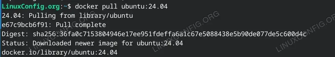 Pull Ubuntu 24.04 LTS docker Image