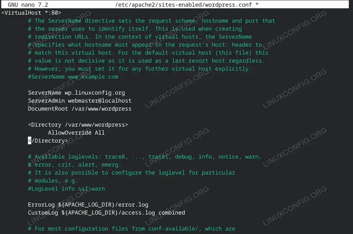 Configure Apache for WordPress