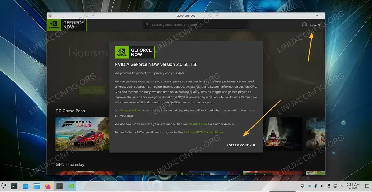 Agree to GeForce NOW Terms and Conditions