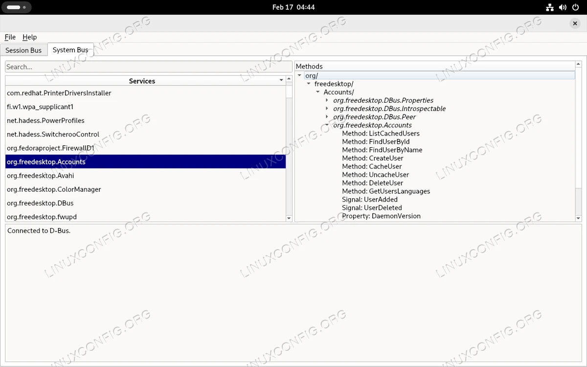 QDBusViewer interface
