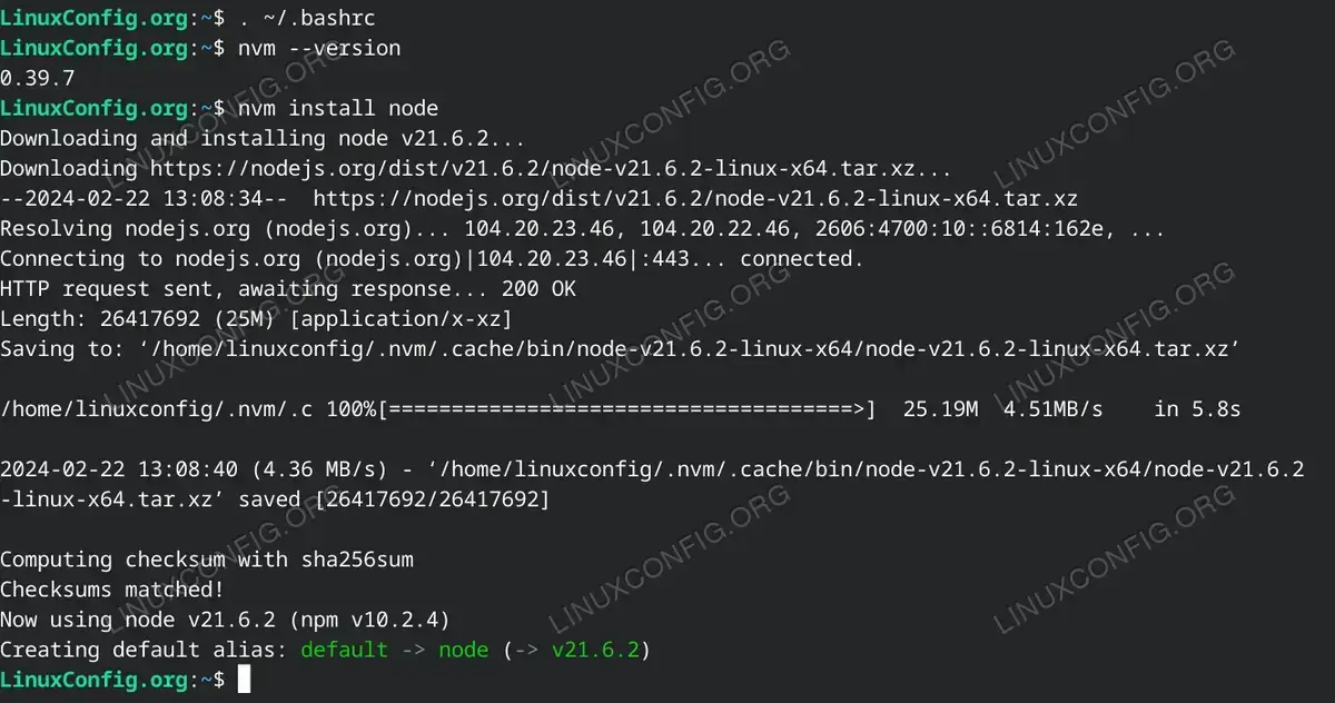Use NVM to install Node.js