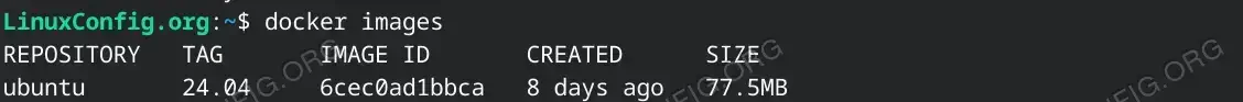 Lists the available Docker images