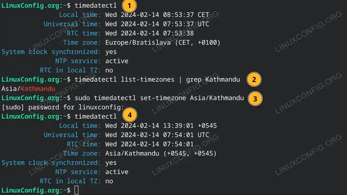 Changing Timezone via CLI (command line interface)
