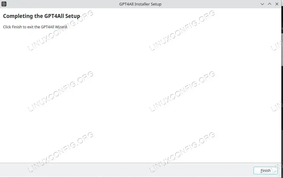 GPT4ALL installation finished