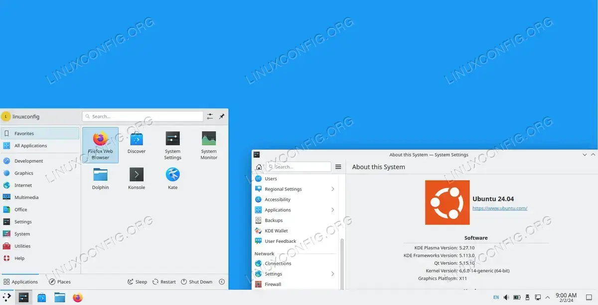 Welcome to KDE plasma Dekstop on Ubuntu 24.04