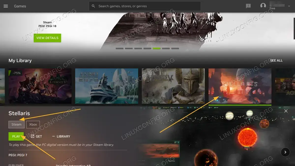 Select game, your provider and hit the Play button