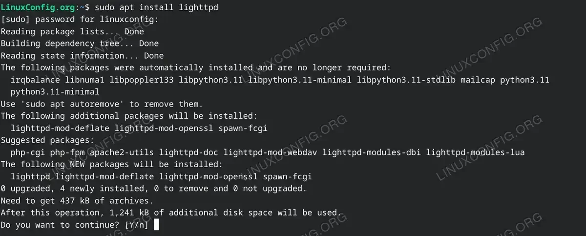Install Lighttpd