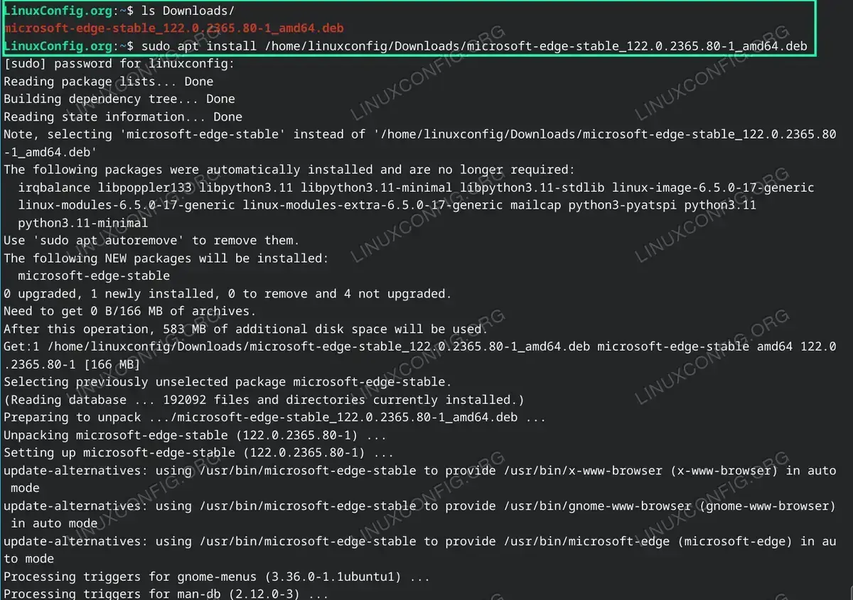 Install the Edge Package