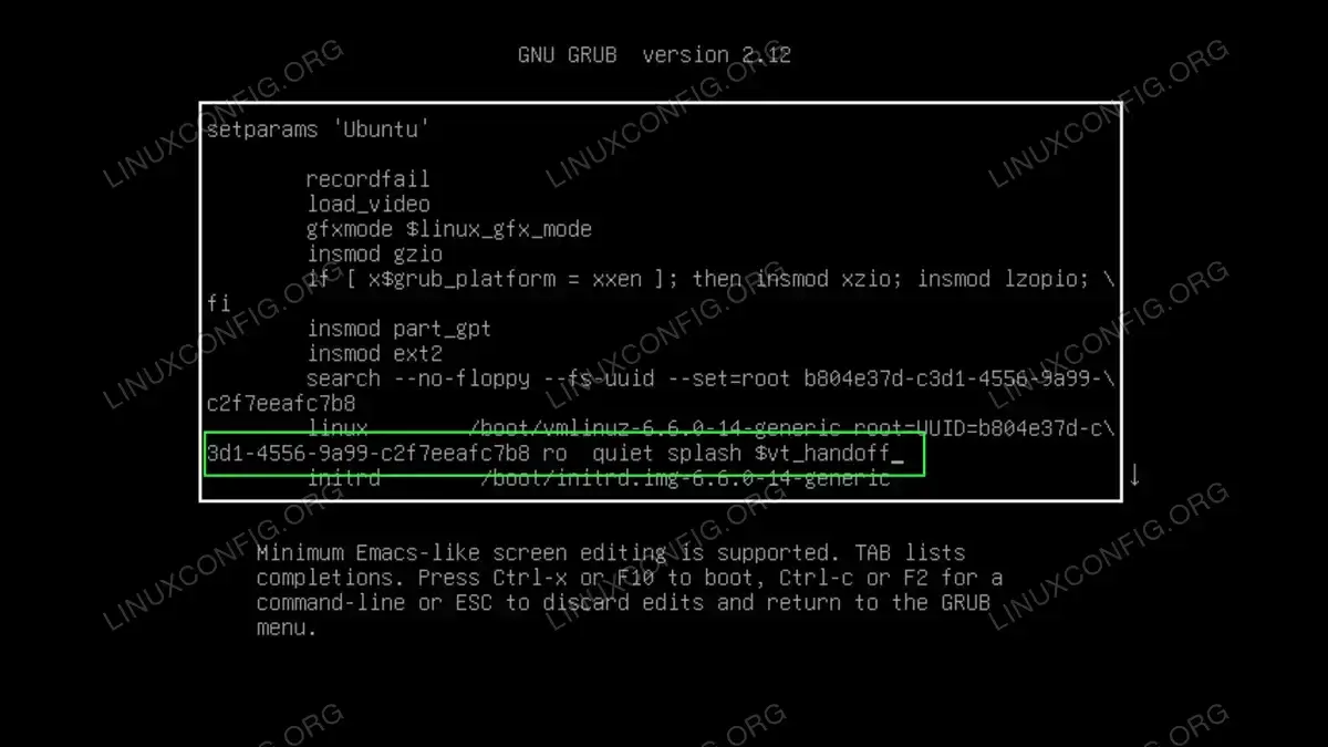 Edit GRUB Menu Options