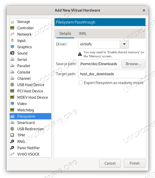 Creating the filesystem passthrough