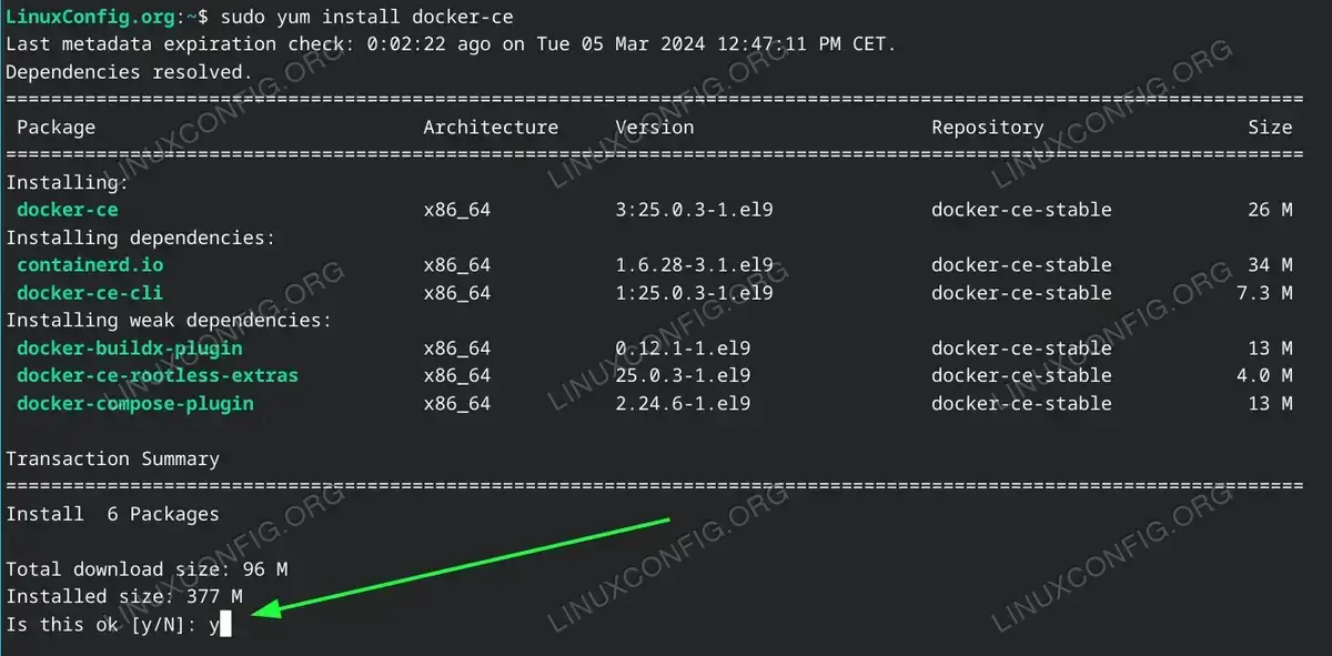 Install Docker package
