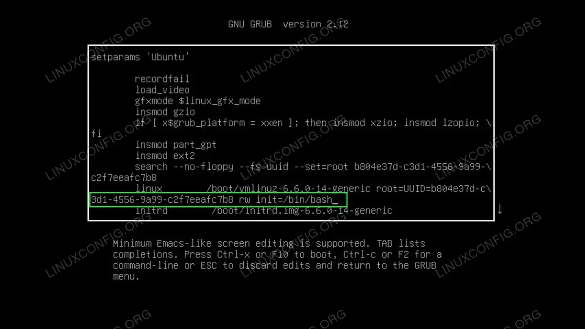 Modify Boot Parameters