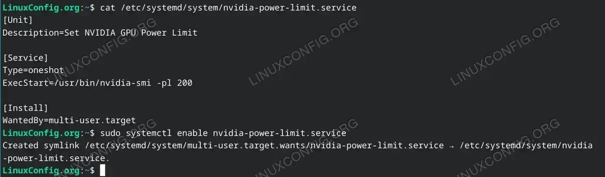 Make NVIDIA Power Limit Persistent between reboots with systems service script