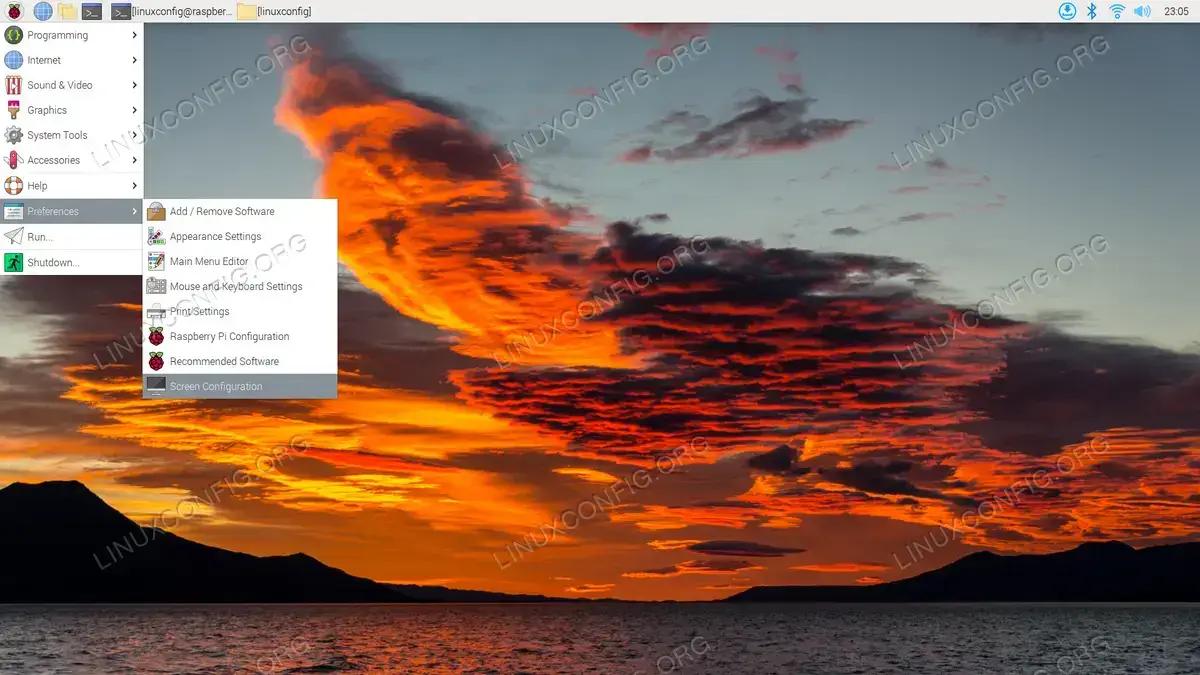Accessing screen configuration settings in Raspberry Pi