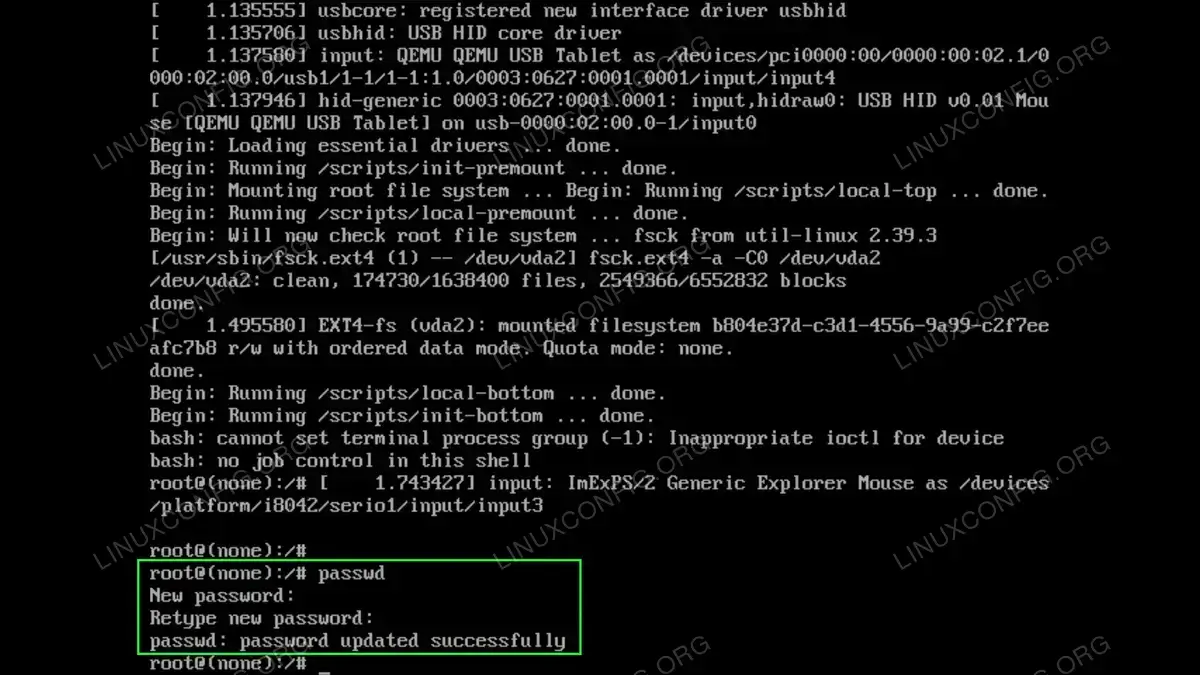Reset the Root Password