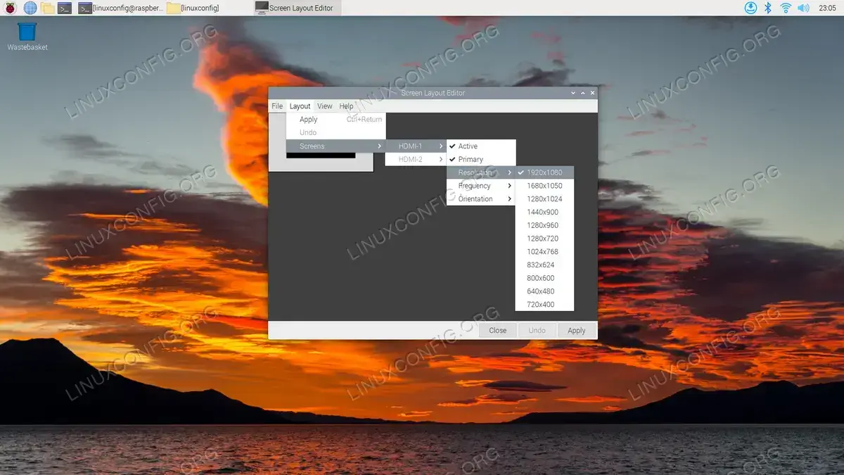 Change resolution and screen settings on Raspberry Pi