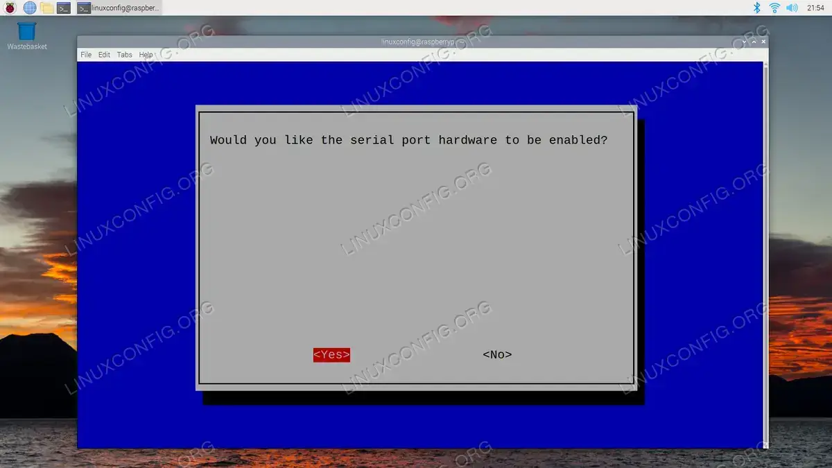 Enabling serial connection in the Raspberry Pi config tool