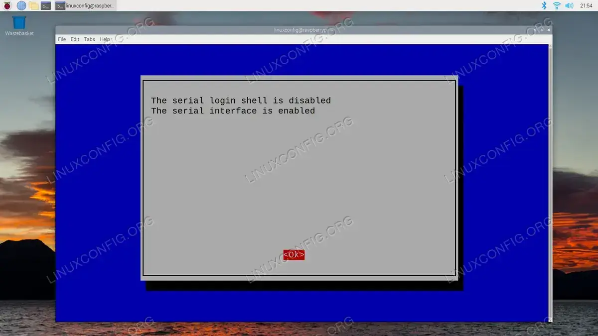 Summary of serial connection settings for the Raspberry Pi