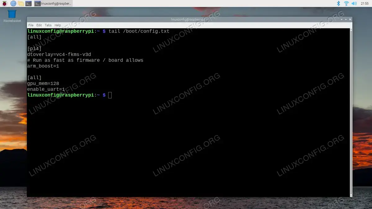 Verifying that UART has now been enabled on the Raspberry Pi 4