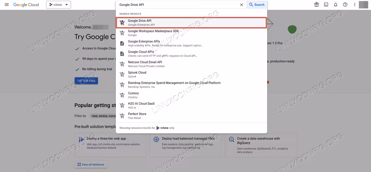Searching for Google Drive API