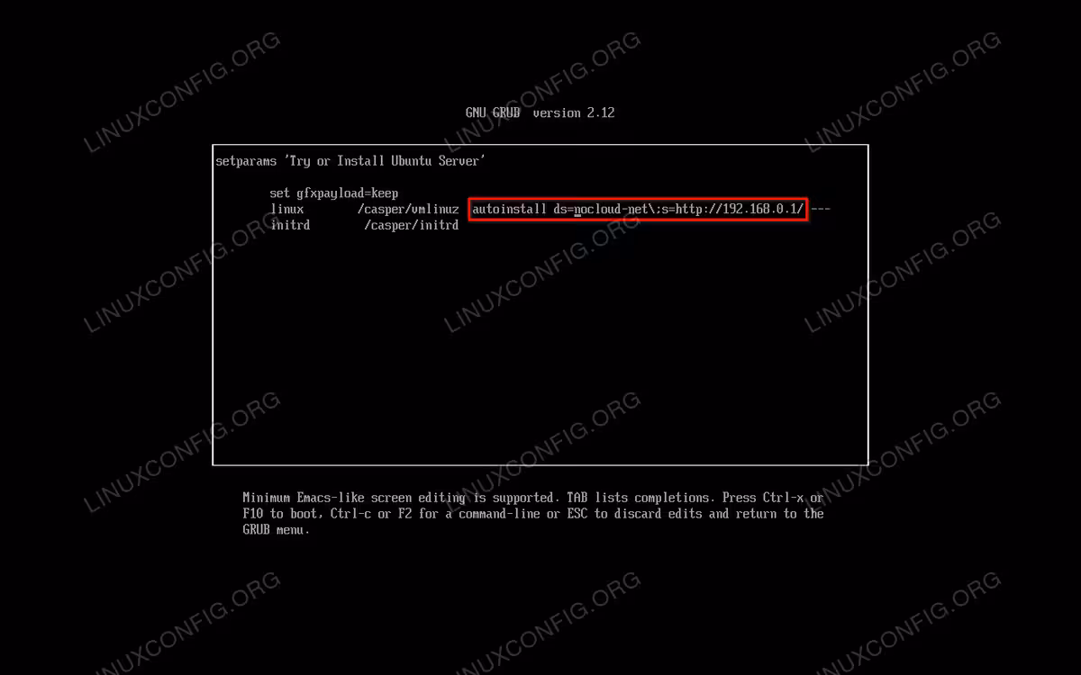 Modifying the GRUB menu entry