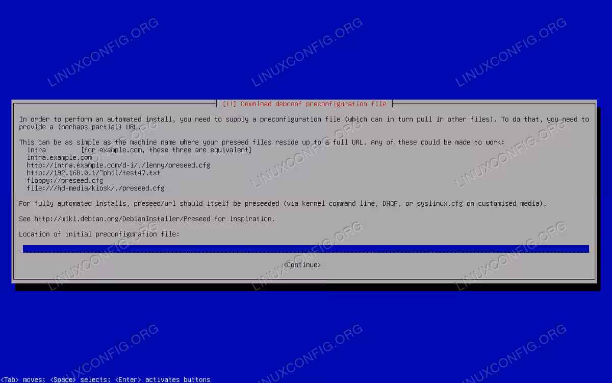 The Debian install "automated install" mode.