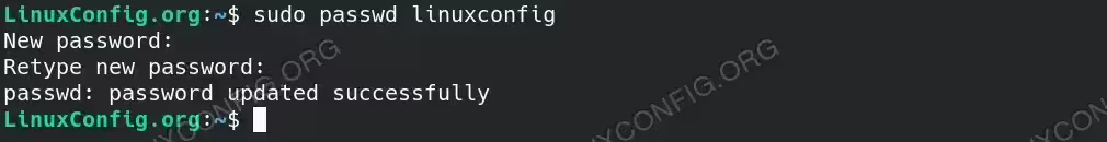 Precedure for Changing linux password for a spefic user.