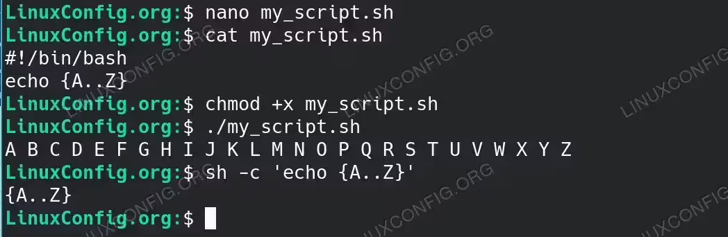 Difference Between Bash and Shell in regards to the brace expansion