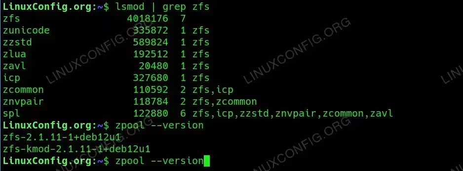 Verify ZFS installation
