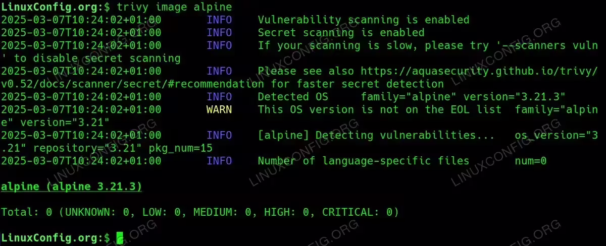 Docker Container Vulnerability Scanning with Trivy