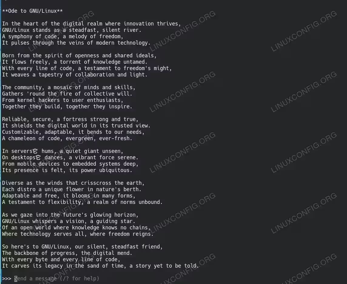 Test the DeepSeek. Have it for example to write poem about GNU/Linux