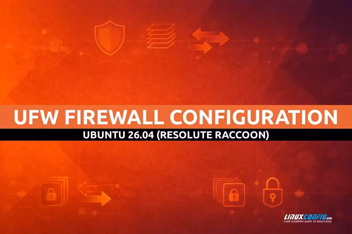 Abstract visualization of firewall protection with network security elements on Ubuntu system
