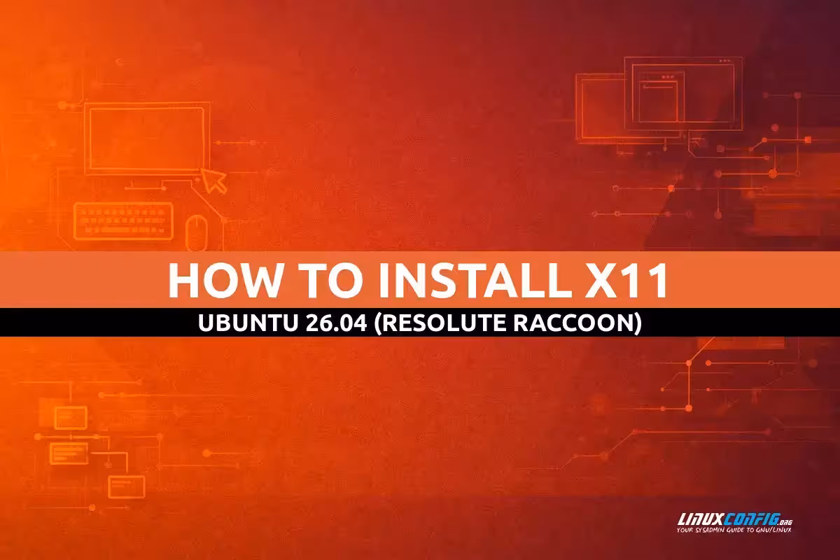 Abstract illustration representing X11 installation on Ubuntu Linux with traditional windowing system elements and display server graphics