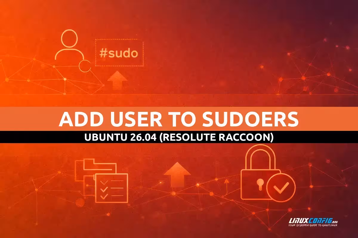 Abstract illustration representing sudo user privilege management on Ubuntu Linux with lock and user icons