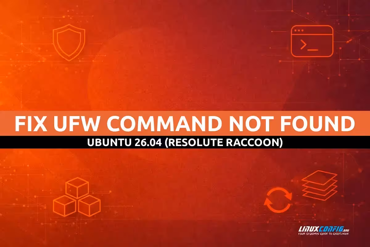 Abstract illustration representing UFW firewall troubleshooting on Ubuntu Linux with terminal and shield icons