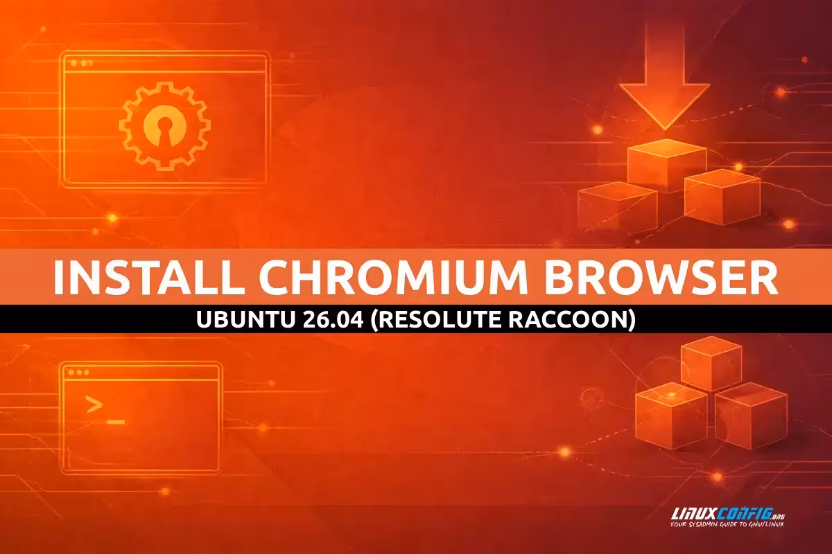 Abstract illustration representing Chromium browser installation on Ubuntu Linux with browser window and package management elements